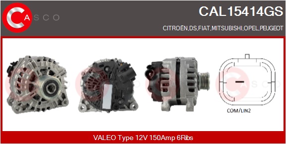 CASCO Generator cal15414gs for CITROËN/PEUGEOT MITSUBISHI