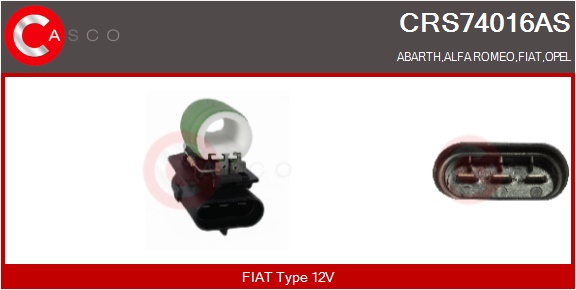 CASCO Formodstand, kølerblæser-elmotor crs74016as for OPEL FIAT CITROËN/PEUGEOT