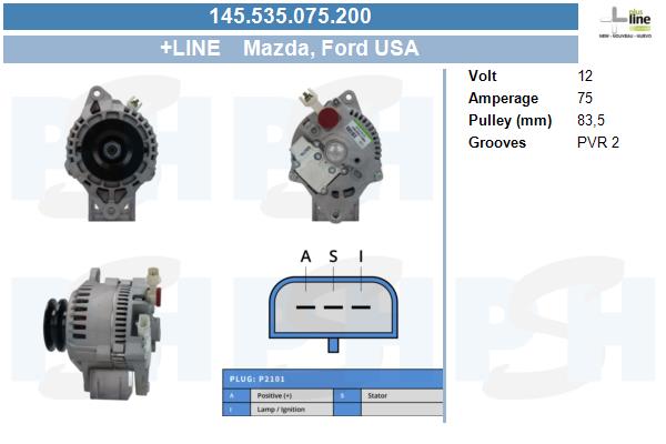 BV PSH Generator 145535075200 for MAZDA FORD
