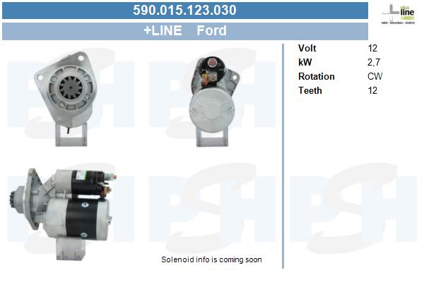 BV PSH Starter 590.015.123.030 for FORD VOLVO ZETOR HITACHI