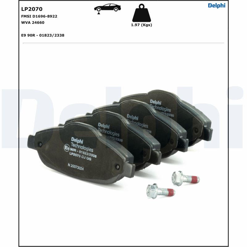DELPHI Bremseklodser lp2070 for PEUGEOT