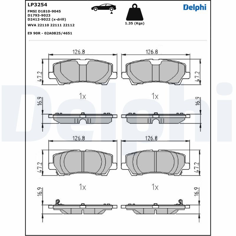 DELPHI Bremseklodser lp3254 for FORD ASIA & OCEANIA FORD USA