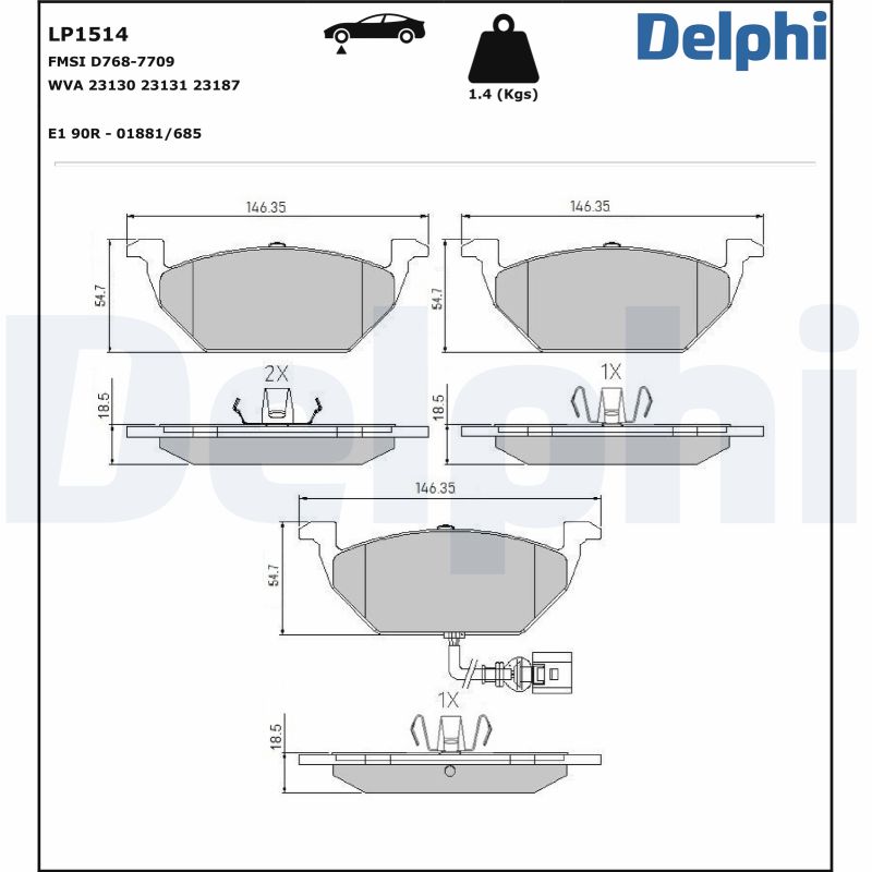 DELPHI Bremseklodser lp1514 for VW SKODA VW (FAW)