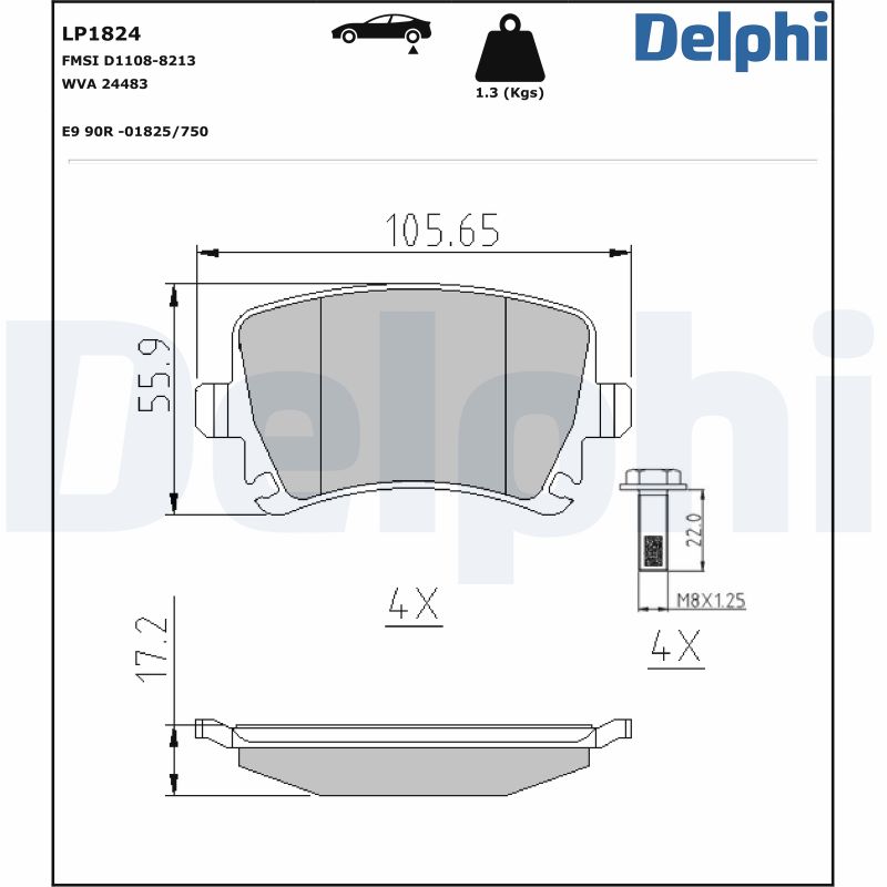 DELPHI Bremseklodser lp1824 for VW SKODA (SVW) AUDI (FAW) VW (FAW)