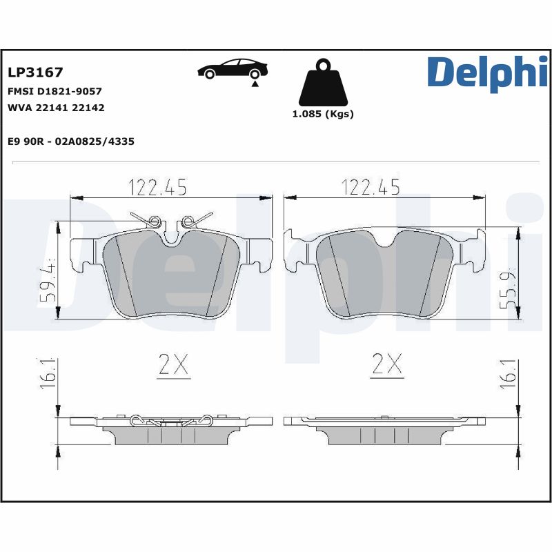 DELPHI Bremseklodser lp3167 for VOLVO VOLVO ASIA JAGUAR LAND ROVER