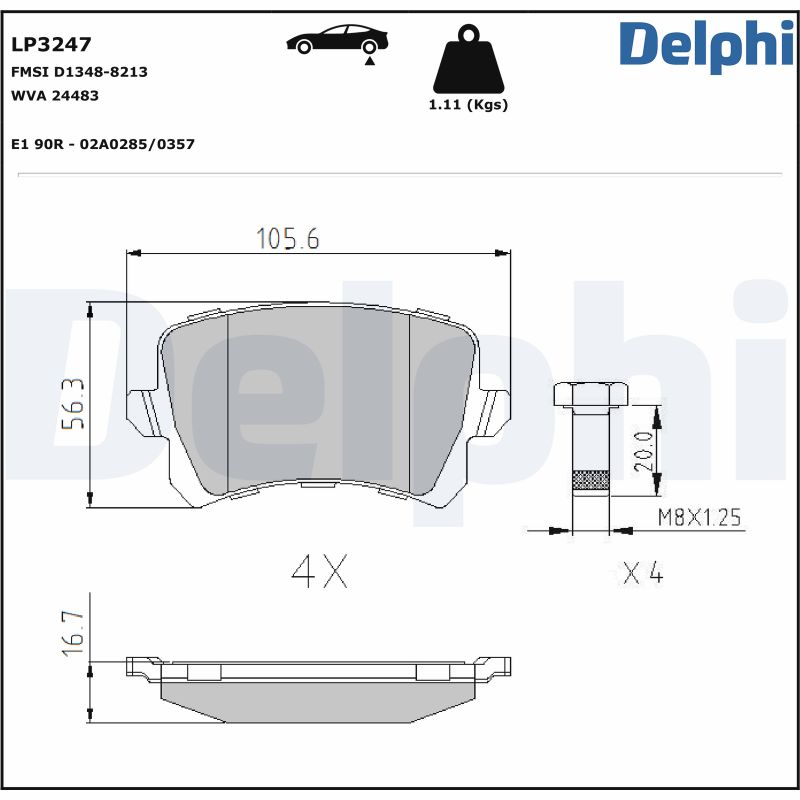 DELPHI Bremseklodser lp3247 for VW VW (SVW) SKODA (SVW) VW (FAW)