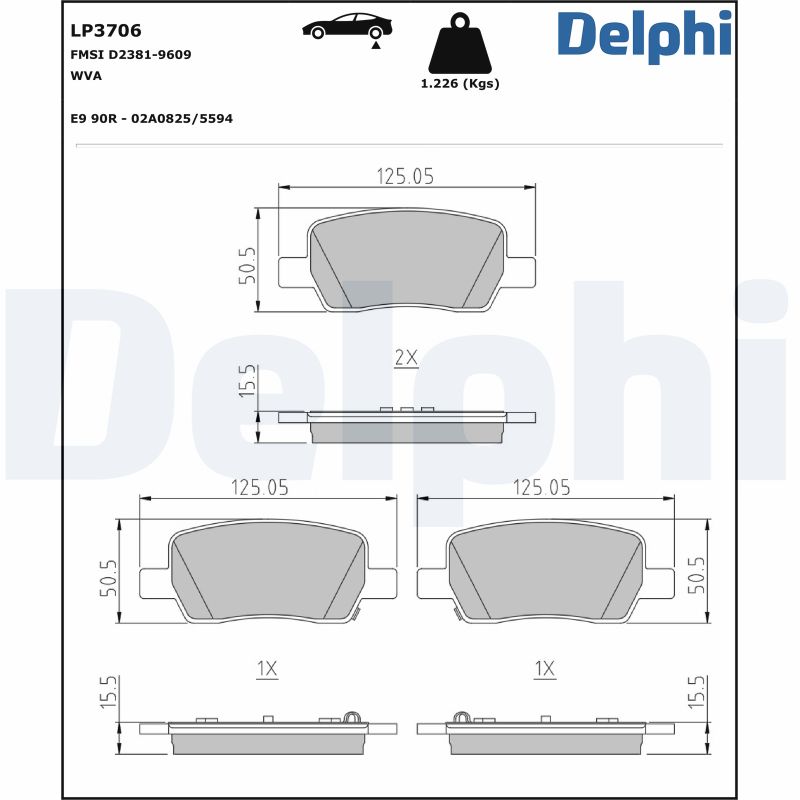 DELPHI Bremseklodser lp3706 for KIA HYUNDAI