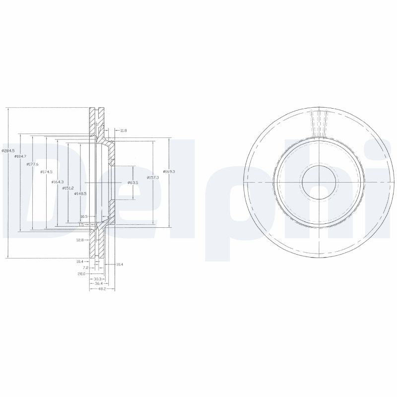 DELPHI Bremseskive bg2419 280mm 23mm for SAAB