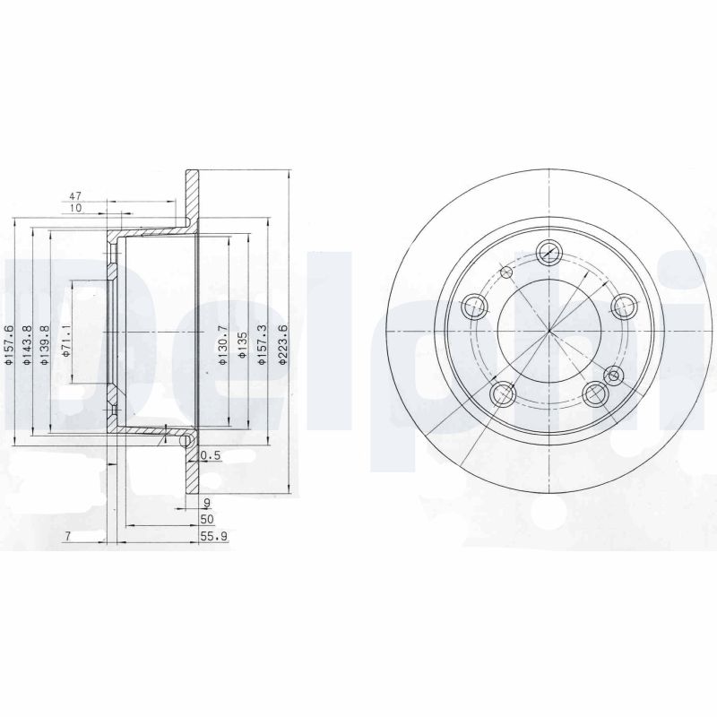 DELPHI Bremseskive bg2528 224mm 9mm for CITROËN