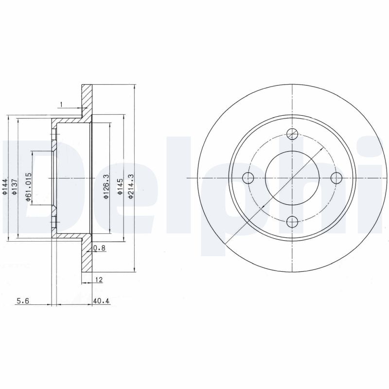 DELPHI Bremseskive bg2566 214mm 12mm for NISSAN