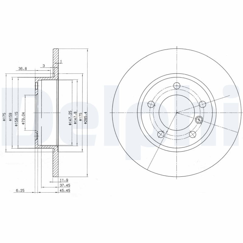 DELPHI Bremseskive bg2622 286mm 12mm for BMW