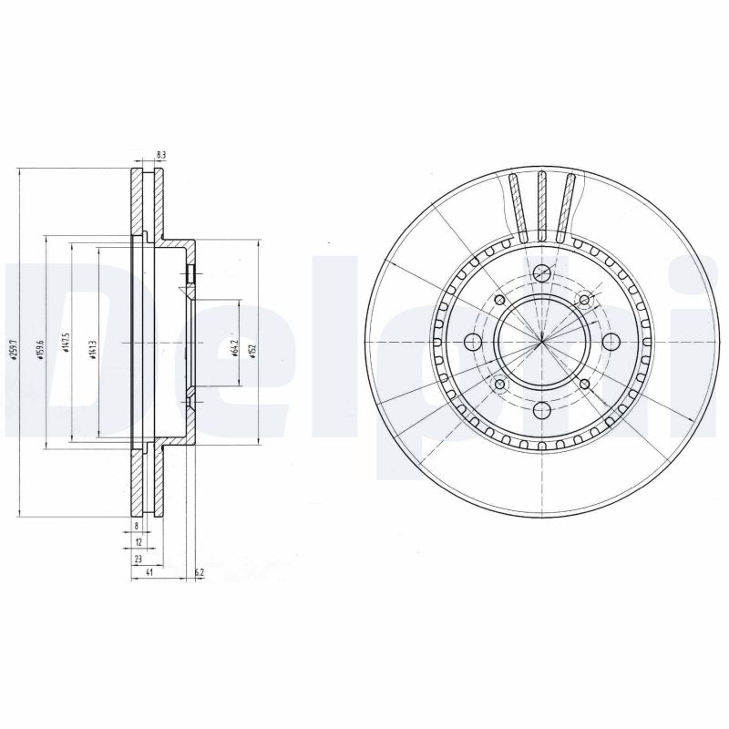 DELPHI Bremseskive bg2814 260mm 23mm for HONDA