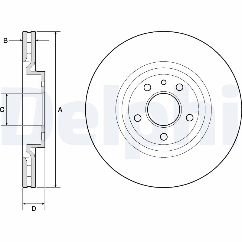 DELPHI Bremseskive bg2843 284mm 22mm for ALFA ROMEO