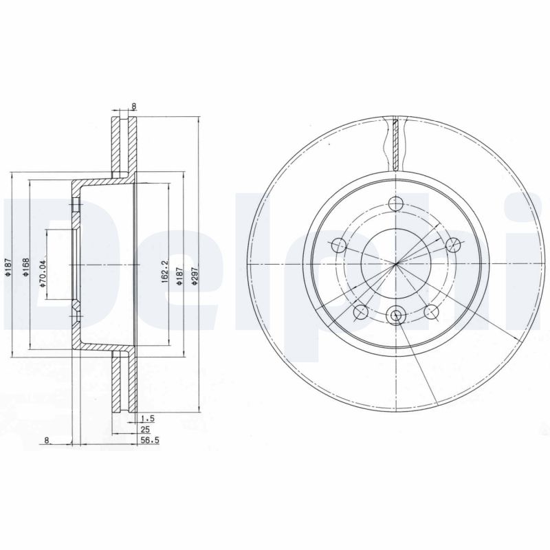 DELPHI Bremseskive bg2860 297mm 25mm for LAND ROVER