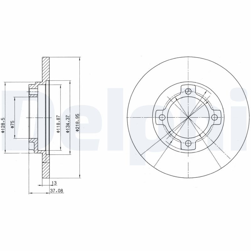 DELPHI Bremseskive bg3083 219mm 13mm for FORD KIA MAZDA