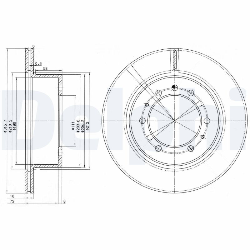 DELPHI Bremseskive bg3117 317mm 18mm for NISSAN