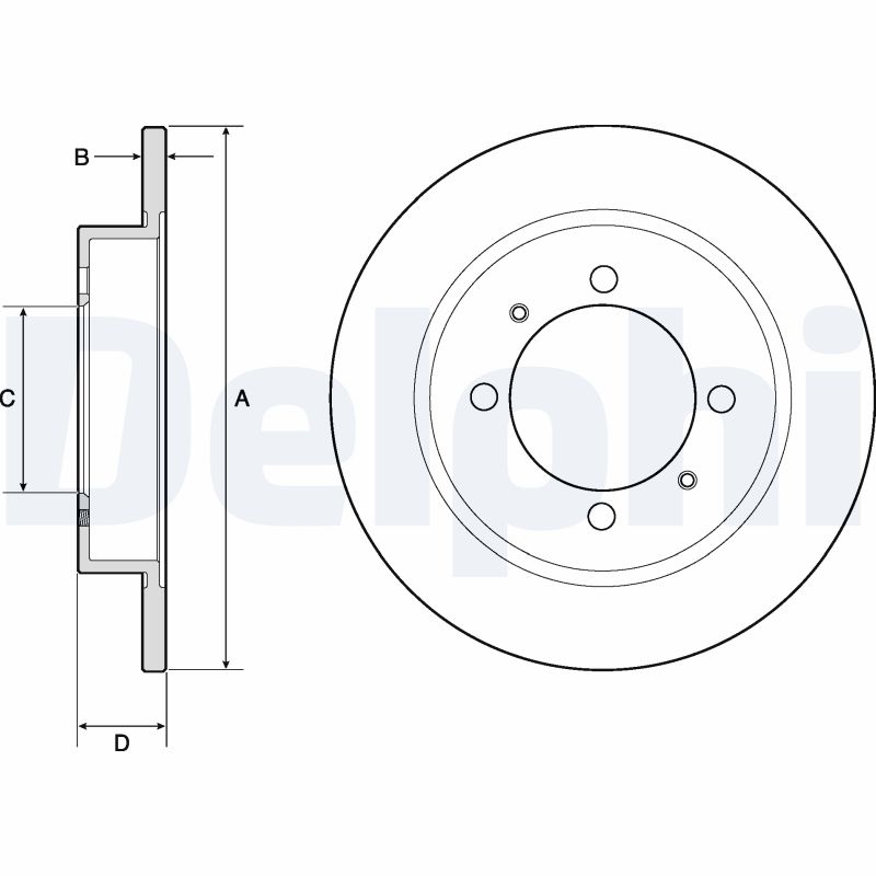 DELPHI Bremseskive bg3203 260mm 10mm for VOLVO MITSUBISHI PROTON