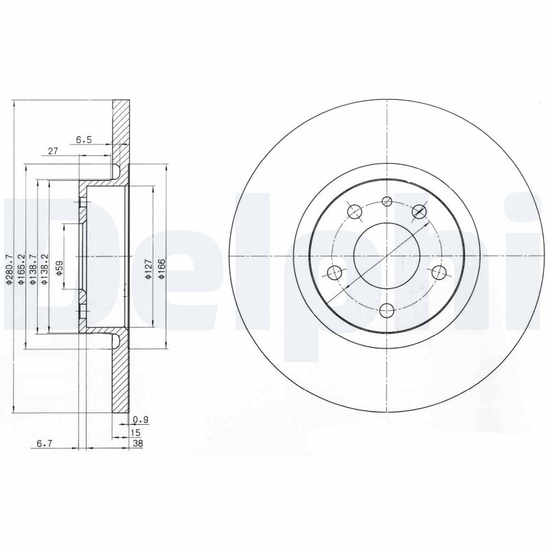 DELPHI Bremseskive bg3420 281mm 15mm for ALFA ROMEO