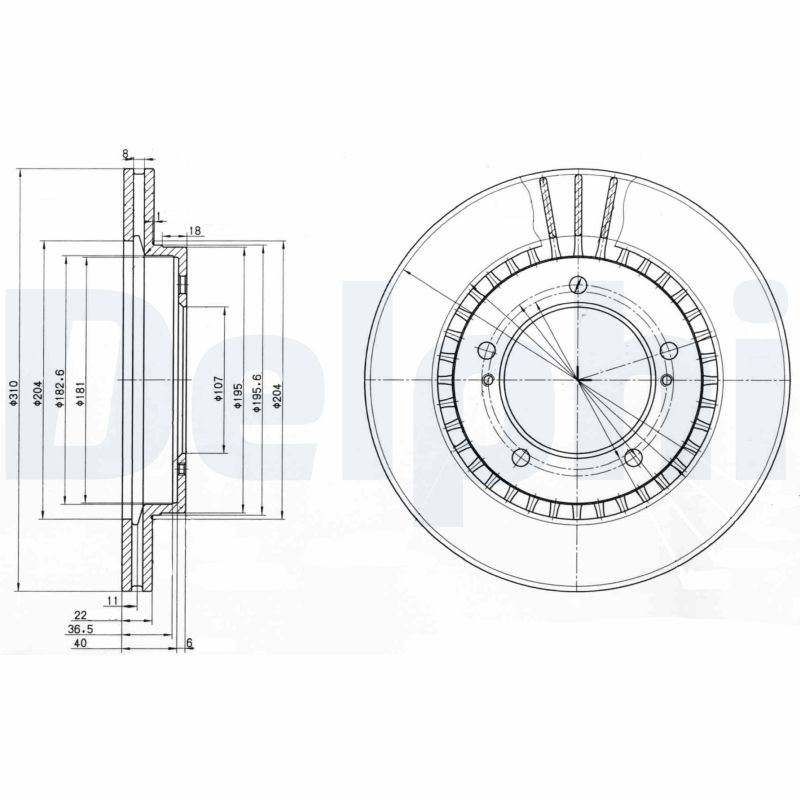 DELPHI Bremseskive bg3587 311mm 22mm for SUZUKI