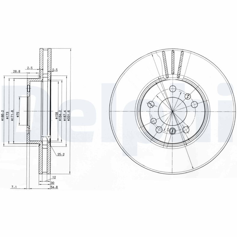 DELPHI Bremseskive bg3628 332mm 30mm for BMW