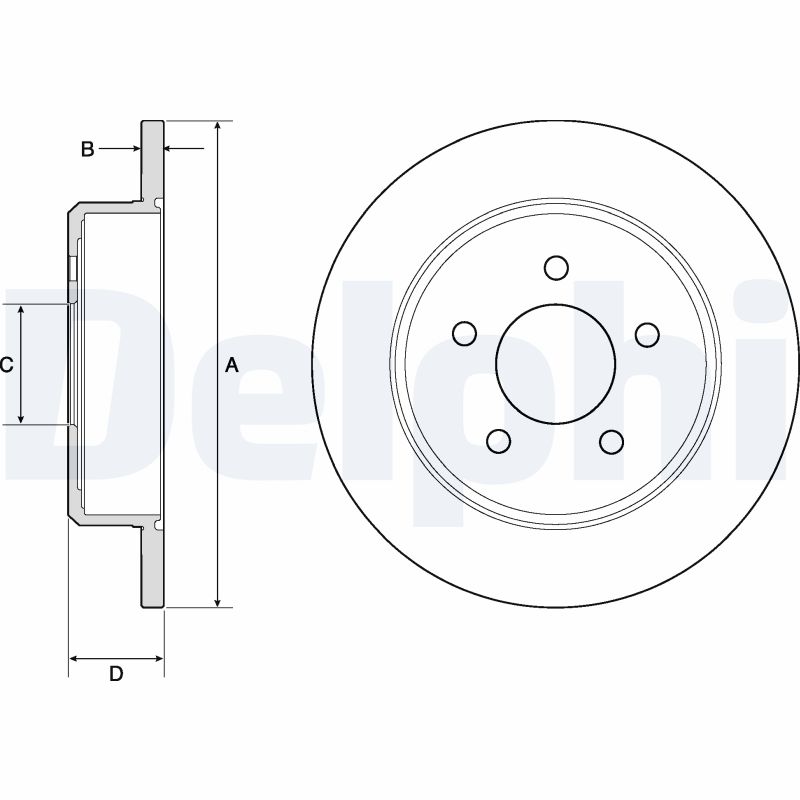 DELPHI Bremseskive bg3739 290mm 12mm for DODGE CHRYSLER JEEP