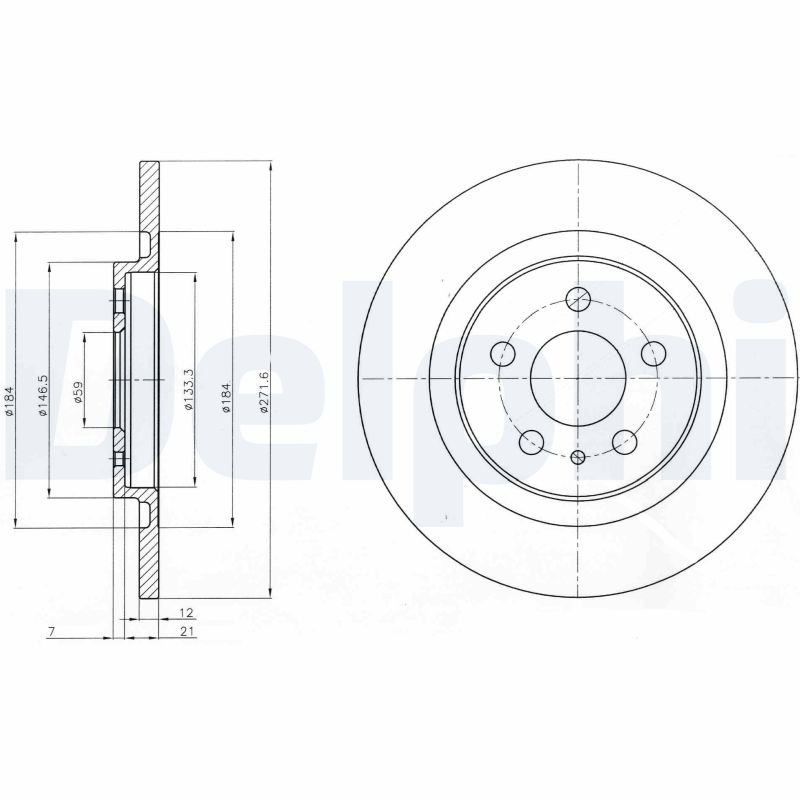 DELPHI Bremseskive bg3741 272mm 12mm for FIAT PEUGEOT LANCIA