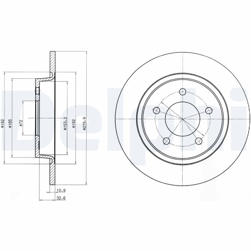DELPHI Bremseskive bg3930 280mm 11mm for MAZDA