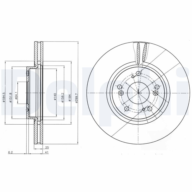 DELPHI Bremseskive bg3978 300mm 25mm for HONDA