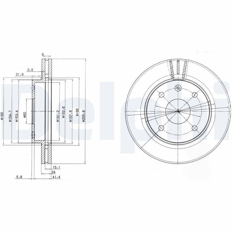 DELPHI Bremseskive bg4003 256mm 24mm for BUICK (SGM)
