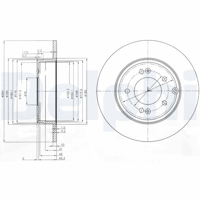 DELPHI Bremseskive bg4012 284mm 10mm for KIA (DYK) HYUNDAI KIA