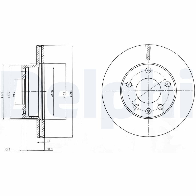 DELPHI Bremseskive bg4023 294mm 24mm for LDV MAXUS