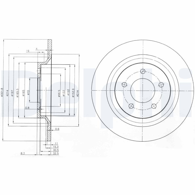 DELPHI Bremseskive bg4026 302mm 11mm for MAZDA