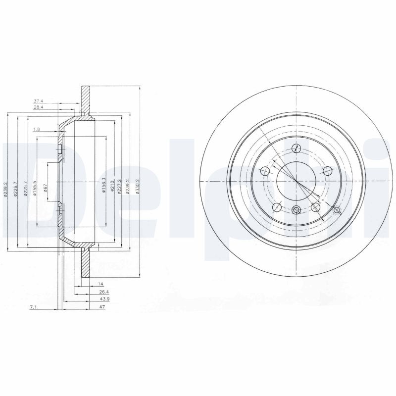DELPHI Bremseskive bg4031 330mm 14mm for MERCEDES-BENZ