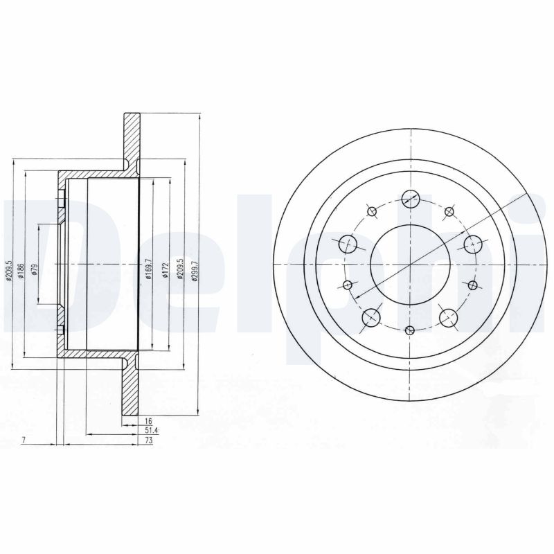 DELPHI Bremseskive bg4062 300mm 16mm for PEUGEOT FIAT