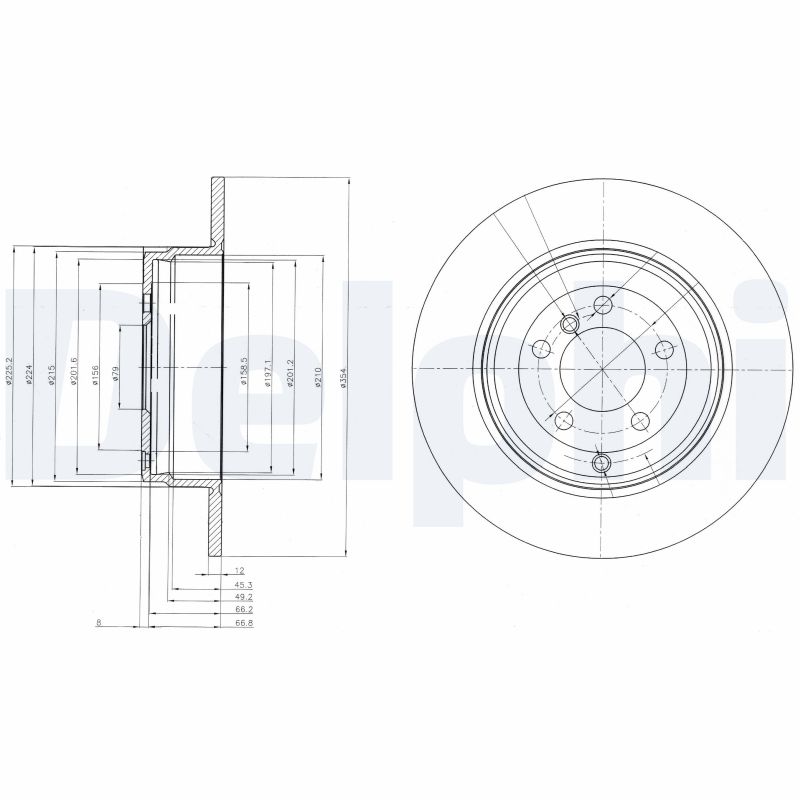 DELPHI Bremseskive bg4066 354mm 12mm for LAND ROVER