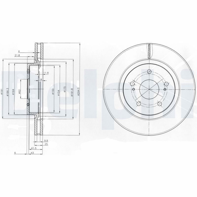 DELPHI Bremseskive bg4131 295mm 25mm for SUZUKI