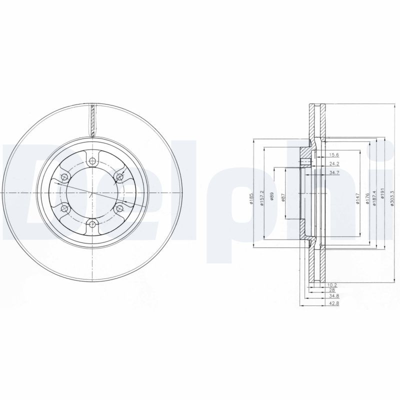 DELPHI Bremseskive bg4133 304mm 28mm for HYUNDAI