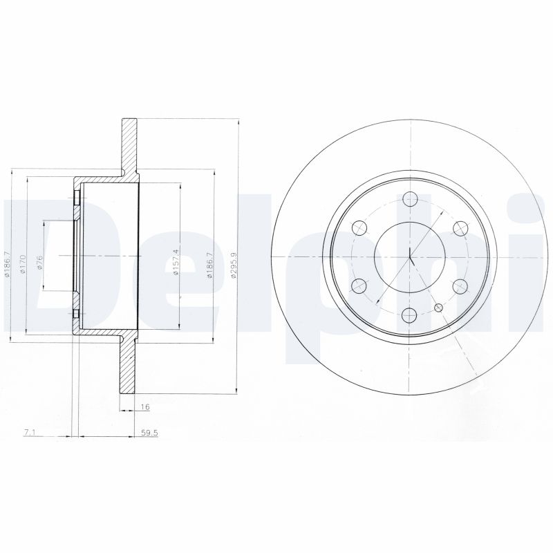 DELPHI Bremseskive bg4164 296mm 16mm for IVECO