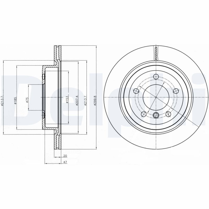 DELPHI Bremseskive bg4223c 300mm 20mm for BMW