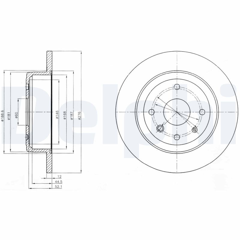 DELPHI Bremseskive bg4244 276mm 12mm for CHEVROLET
