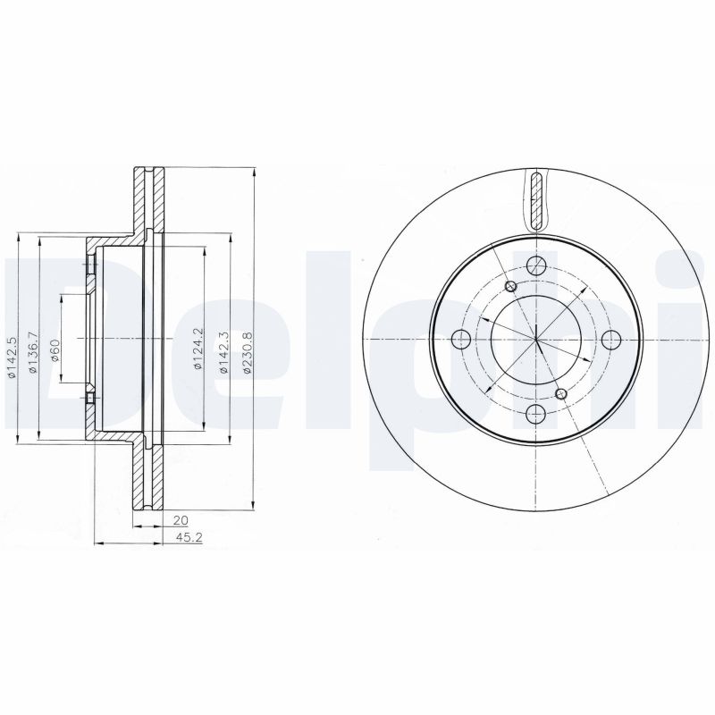 DELPHI Bremseskive bg4271c 231mm 20mm for SUZUKI