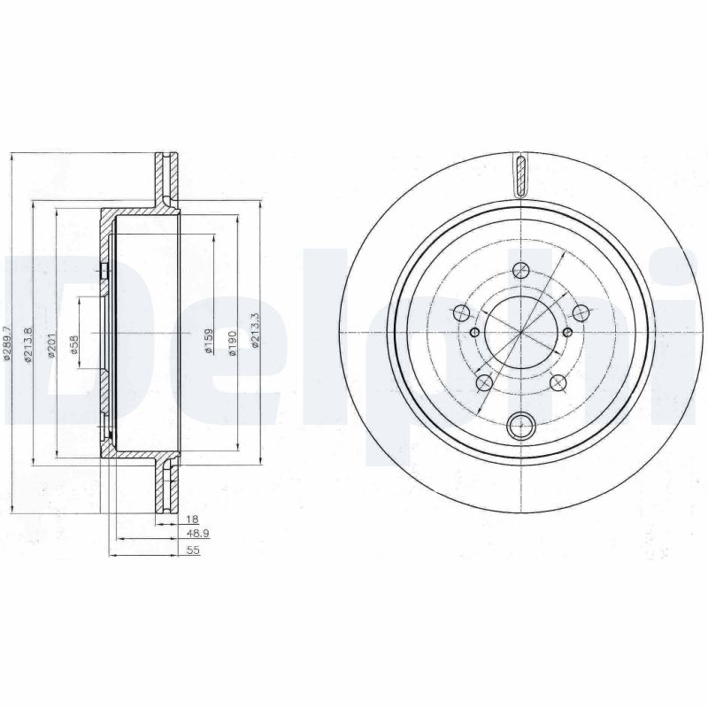 DELPHI Bremseskive bg4288 290mm 18mm for SUBARU TOYOTA