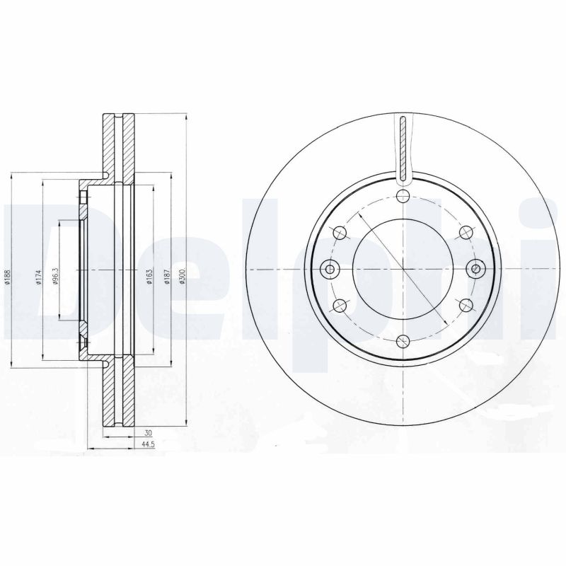 DELPHI Bremseskive bg4296 300mm 30mm for HYUNDAI