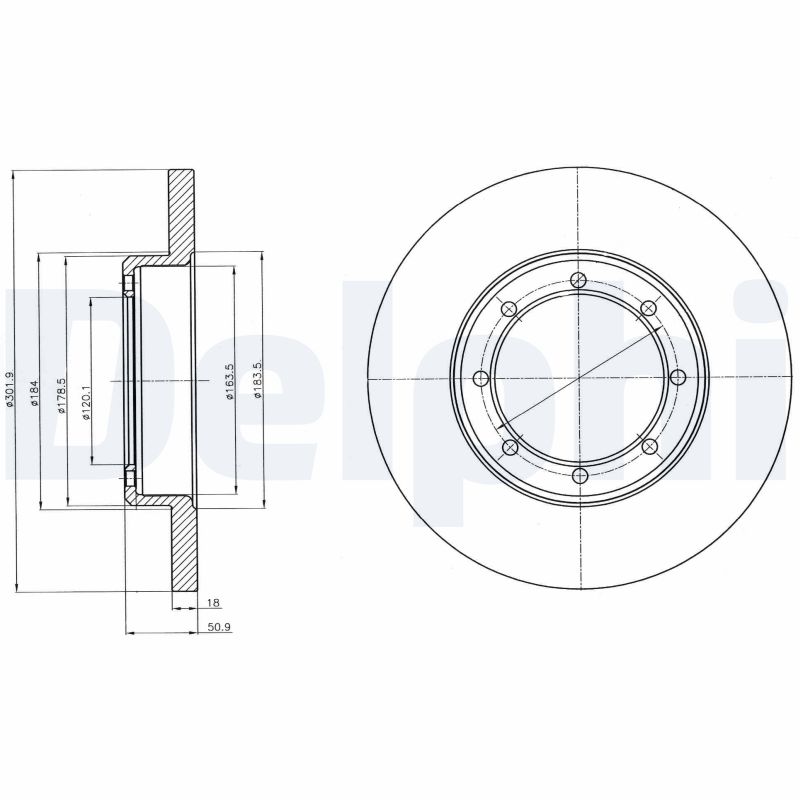 DELPHI Bremseskive bg4344 302mm 18mm for VAUXHALL NISSAN RENAULT