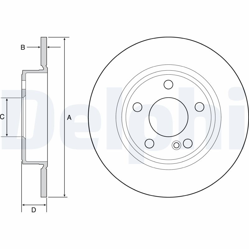 DELPHI Bremseskive bg4555c 276mm 9mm for MERCEDES-BENZ