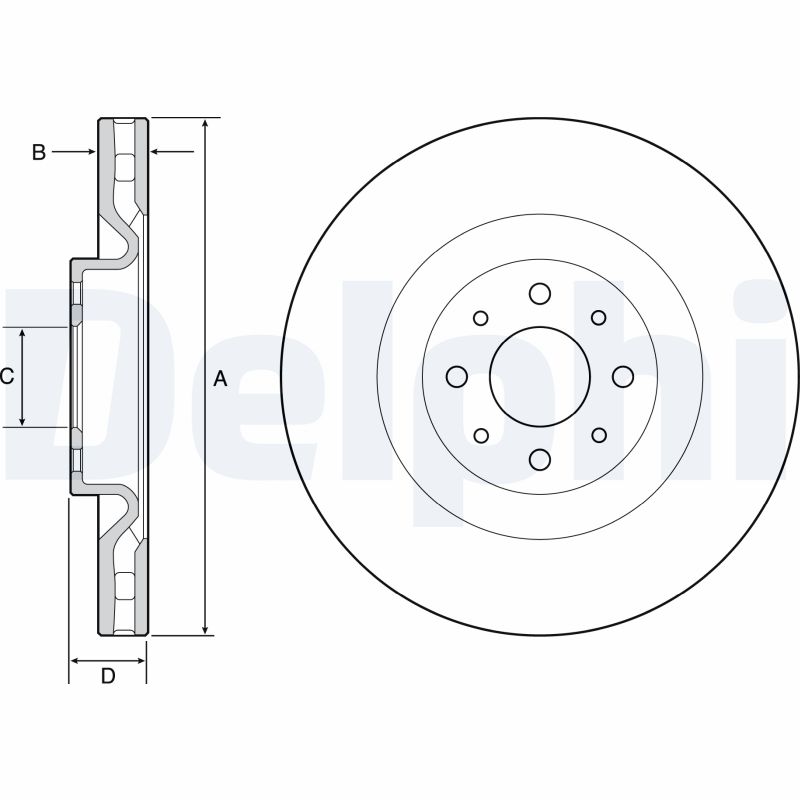 DELPHI Bremseskive bg4566c 305mm 28mm for LANCIA CHRYSLER