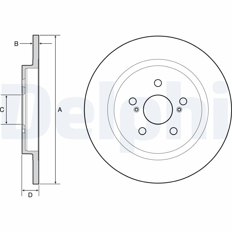 DELPHI Bremseskive bg4650c 279mm 10mm for LEXUS