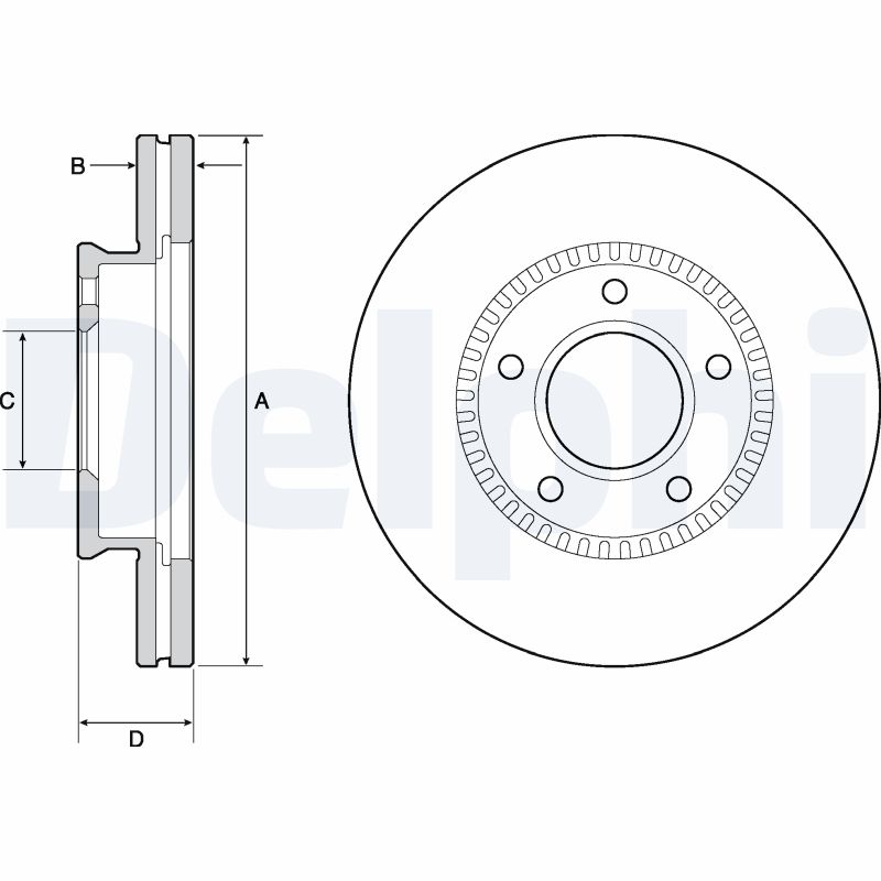 DELPHI Bremseskive bg4663c 276mm 28mm for MAZDA