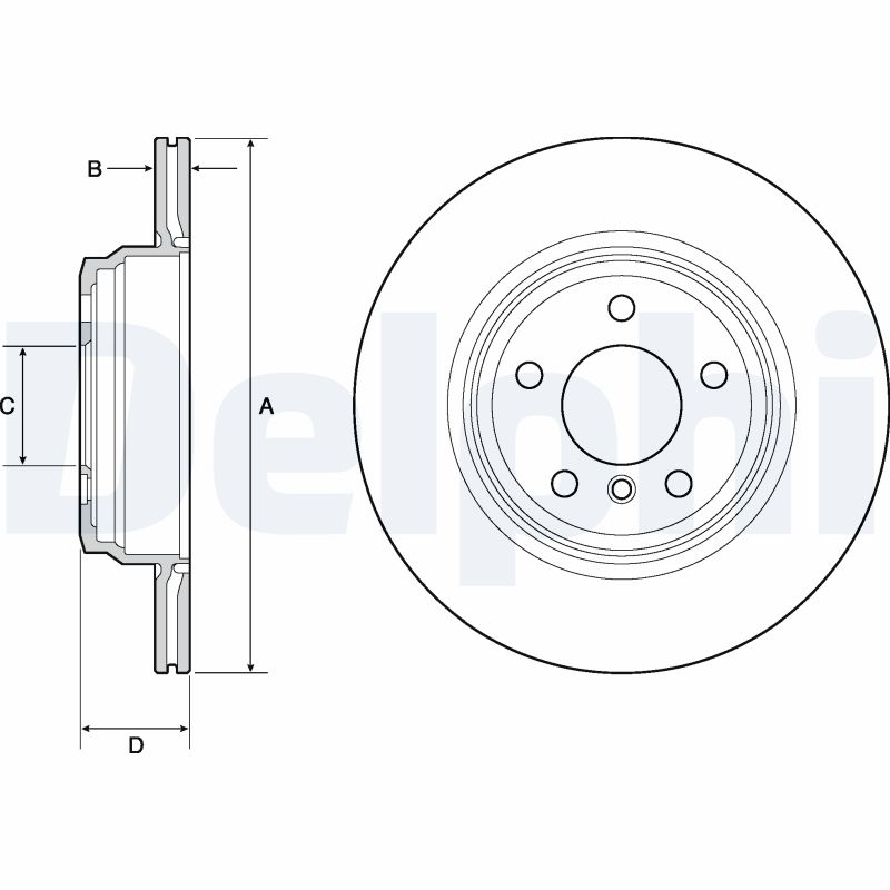 DELPHI Bremseskive bg4665c 330mm 20mm for BMW (BRILLIANCE)