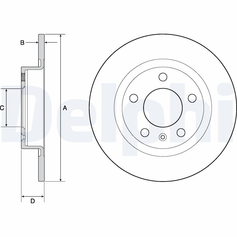 DELPHI Bremseskive bg4675 264mm 10mm for VAUXHALL